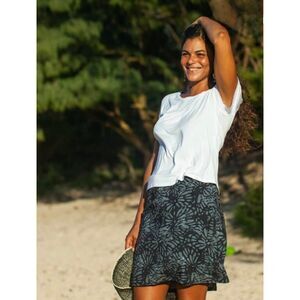 Rip Skirt Women's Shibori Charcoal Floral Poly/Spandex Wrap Skirt